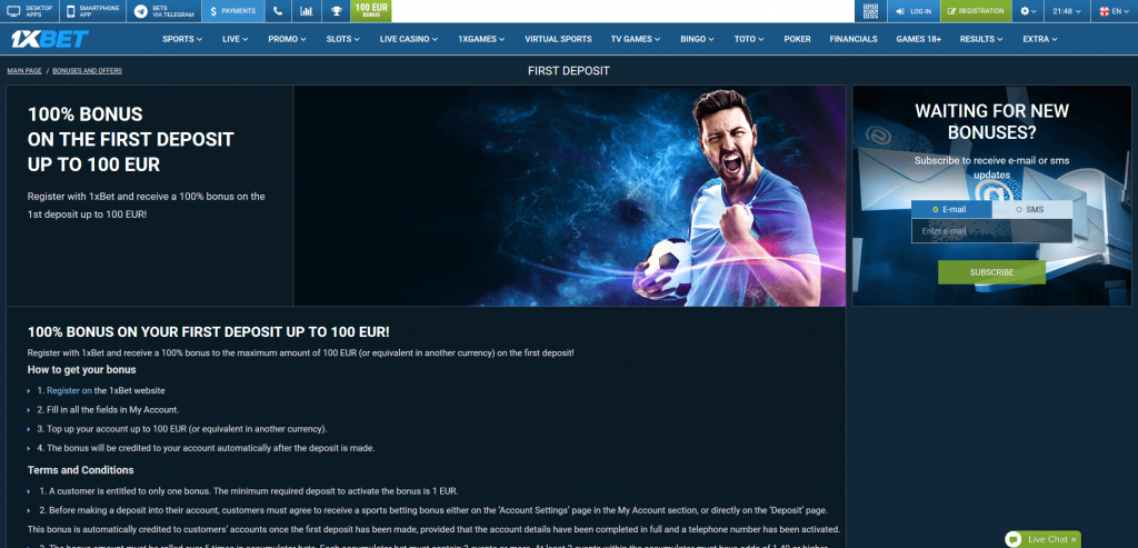 1xbet promosyonlar
